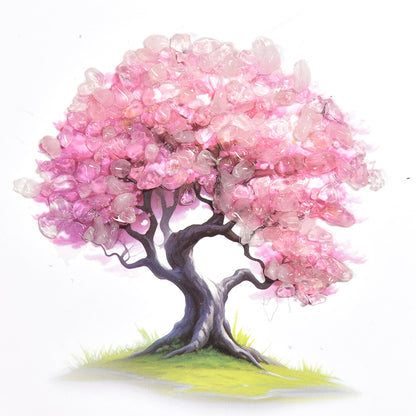 さざれ石アート「生命の樹」（ローズクォーツ）#SA254