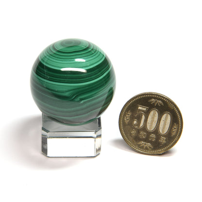 コンゴ共和国産マラカイト 丸玉 34.8mm #SB057