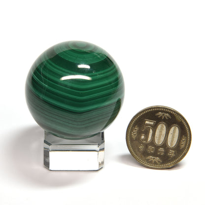 コンゴ共和国産マラカイト 丸玉 39.6mm #SB058