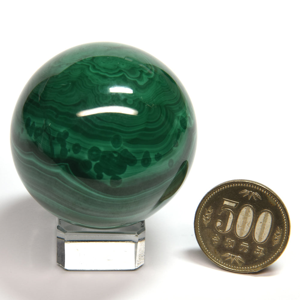 コンゴ共和国産マラカイト 丸玉 50.2mm #SB061