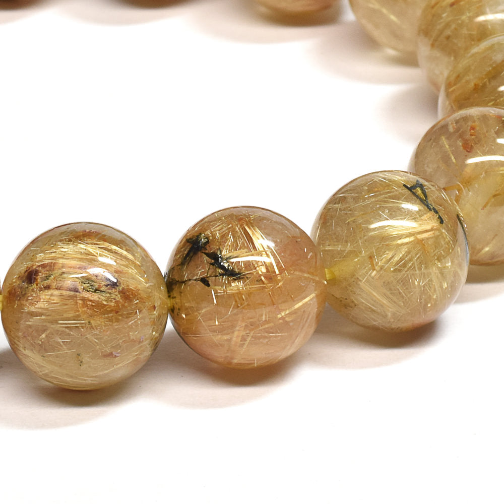 ゴールドルチルクォーツ(ヘマタイト入り） ブレスレット 11.5-12mm #SB062