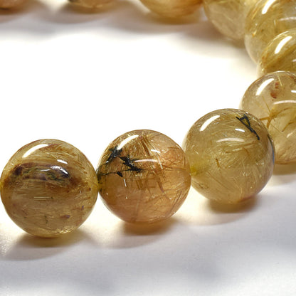 ゴールドルチルクォーツ(ヘマタイト入り） ブレスレット 11.5-12mm #SB062