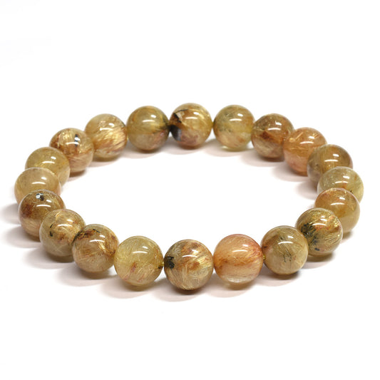 ゴールドルチルクォーツ(ヘマタイト入り） ブレスレット 10mm #SB063