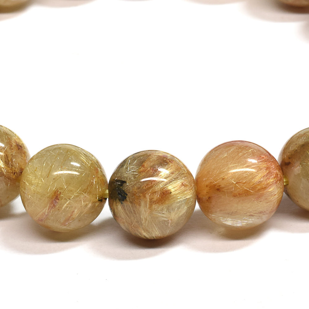 ゴールドルチルクォーツ(ヘマタイト入り） ブレスレット 10mm #SB063