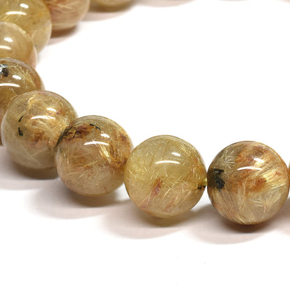 ゴールドルチルクォーツ(ヘマタイト入り） ブレスレット 10mm #SB063