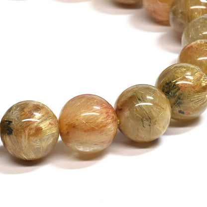 ゴールドルチルクォーツ(ヘマタイト入り） ブレスレット 10mm #SB063
