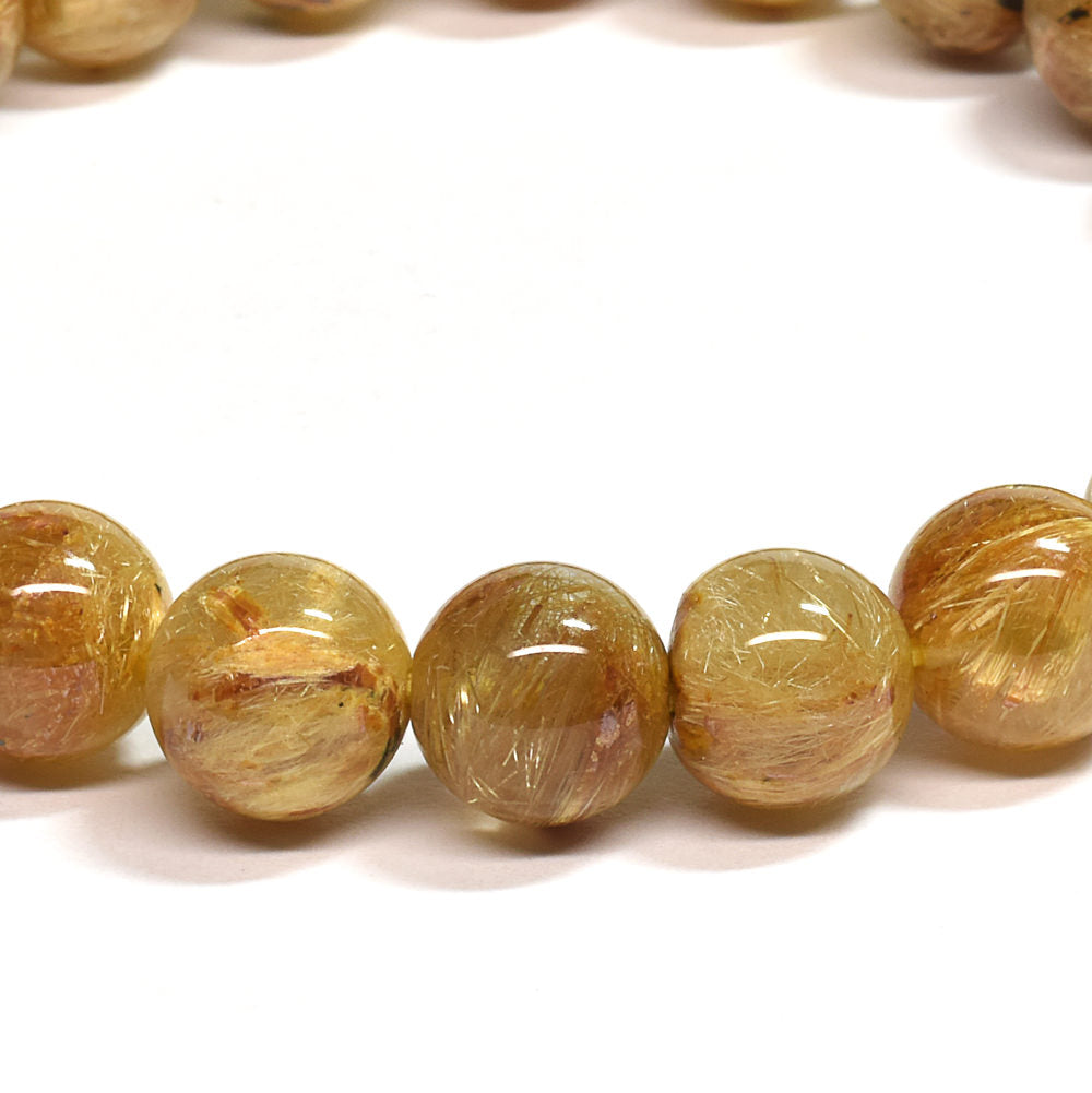 ゴールドルチルクォーツ(ヘマタイト入り） ブレスレット 8.5mm #SB065