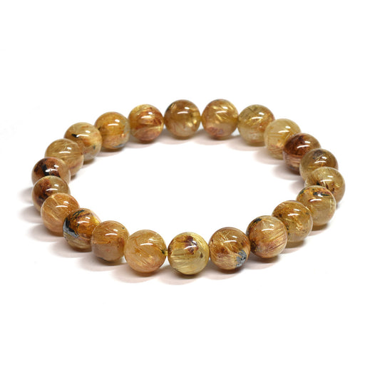 ゴールドルチルクォーツ(ヘマタイト入り） ブレスレット 8.5mm #SB066