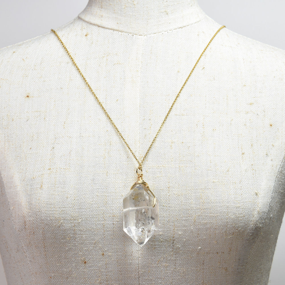 両剣水晶 ペンダントトップ 38.7x16.5x14.2mm #SB095