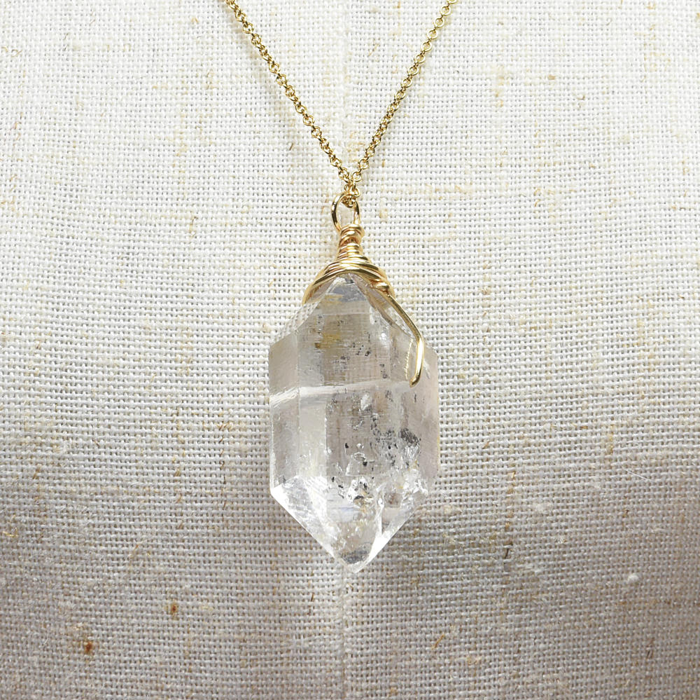 両剣水晶 ペンダントトップ 38.7x16.5x14.2mm #SB095
