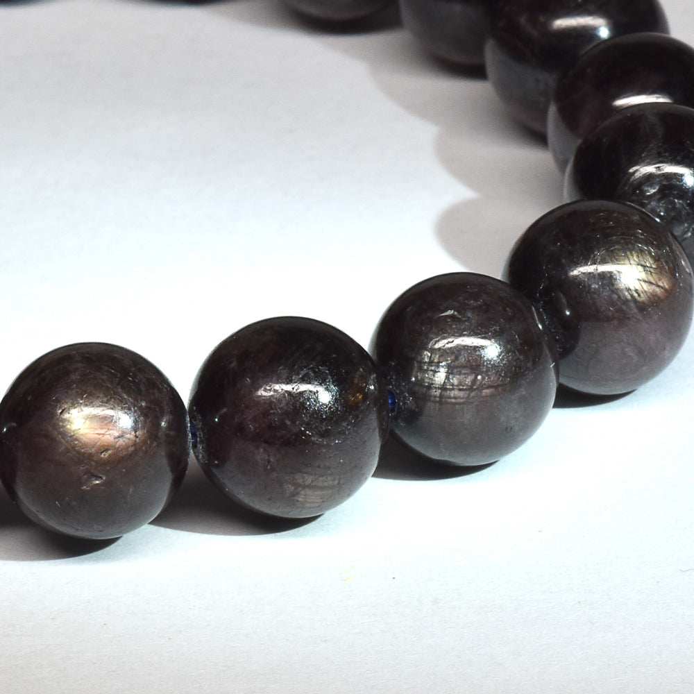 [鑑別付]ブラックスターサファイア ブレスレット 10.5mm #SB116