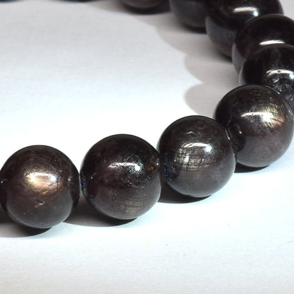 [鑑別付]ブラックスターサファイア ブレスレット 10.5mm #SB116