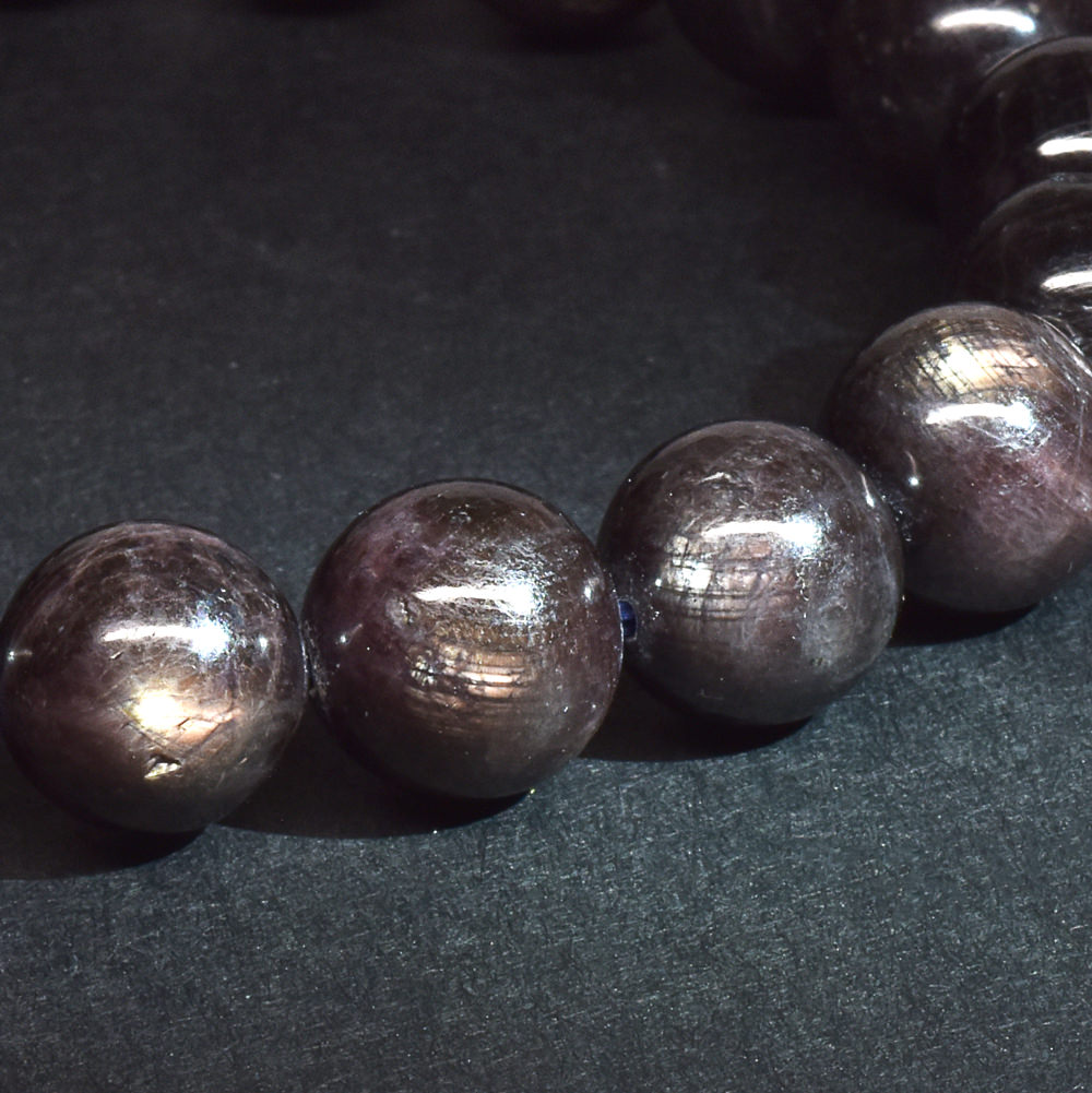 [鑑別付]ブラックスターサファイア ブレスレット 10.5mm #SB116