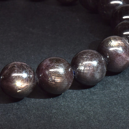 [鑑別付]ブラックスターサファイア ブレスレット 10.5mm #SB116