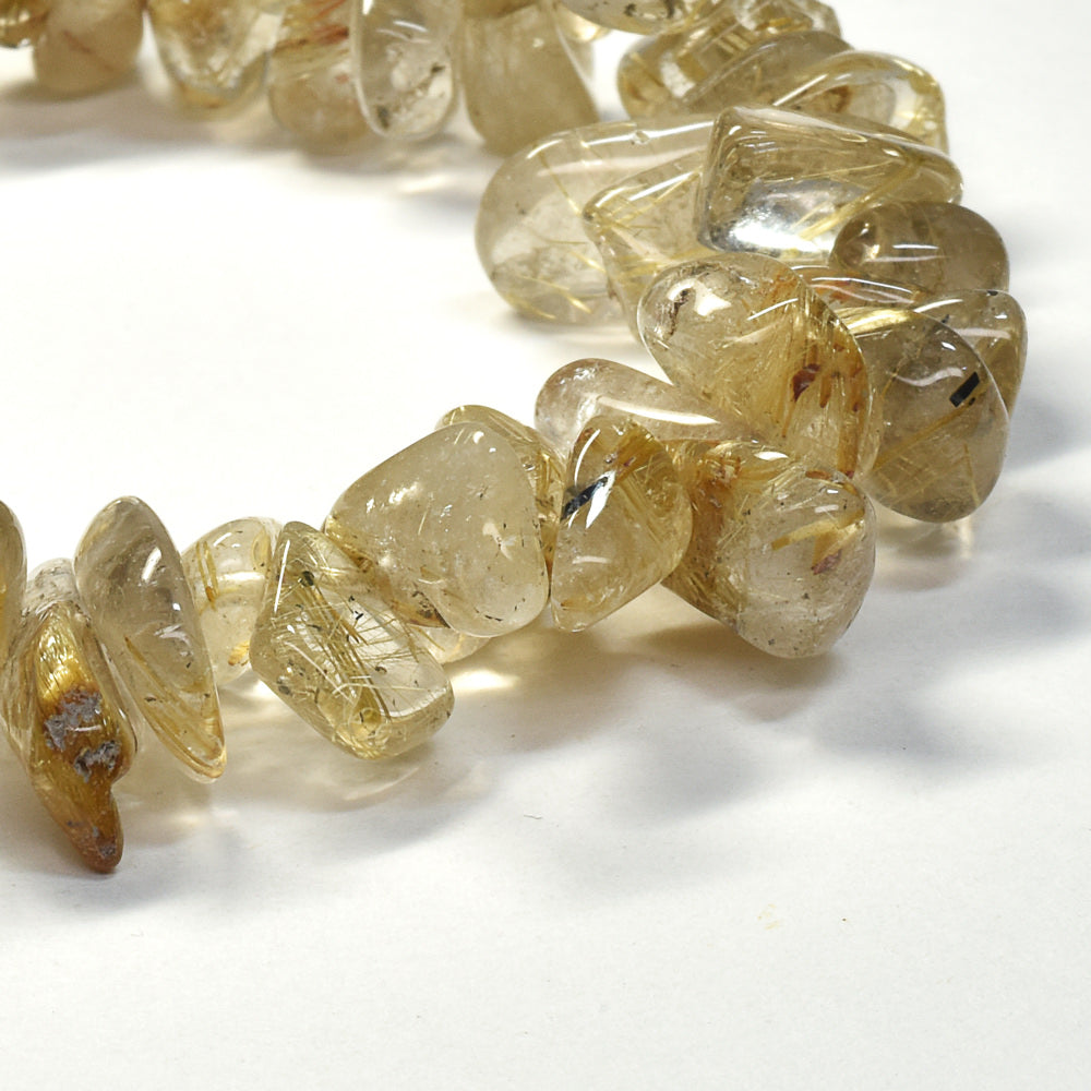 ゴールドルチルクォーツ さざれビーズ ブレスレット 7-15mm #SB148