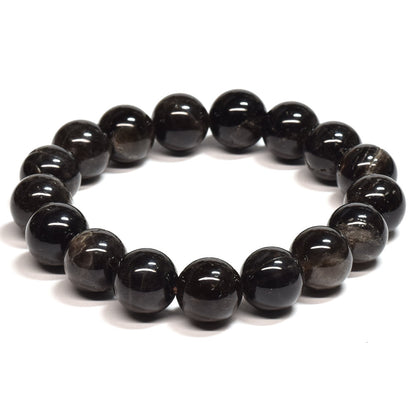 山梨県産 黒平黒水晶（草入り）ブレスレット 12mm #SB158