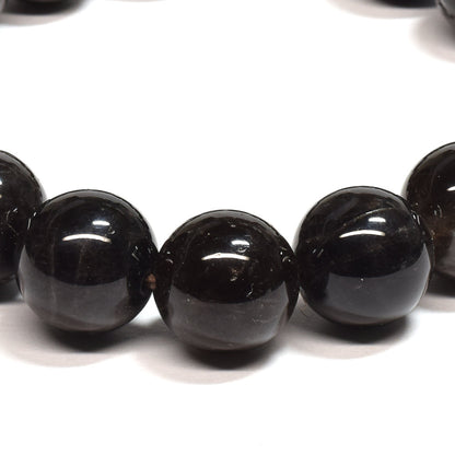 山梨県産 黒平黒水晶（草入り）ブレスレット 12mm #SB158