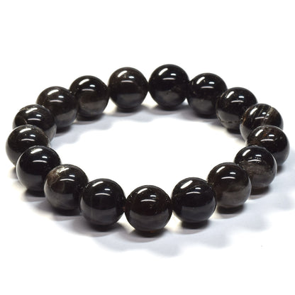 山梨県産 黒平黒水晶（草入り）ブレスレット 12mm #SB158