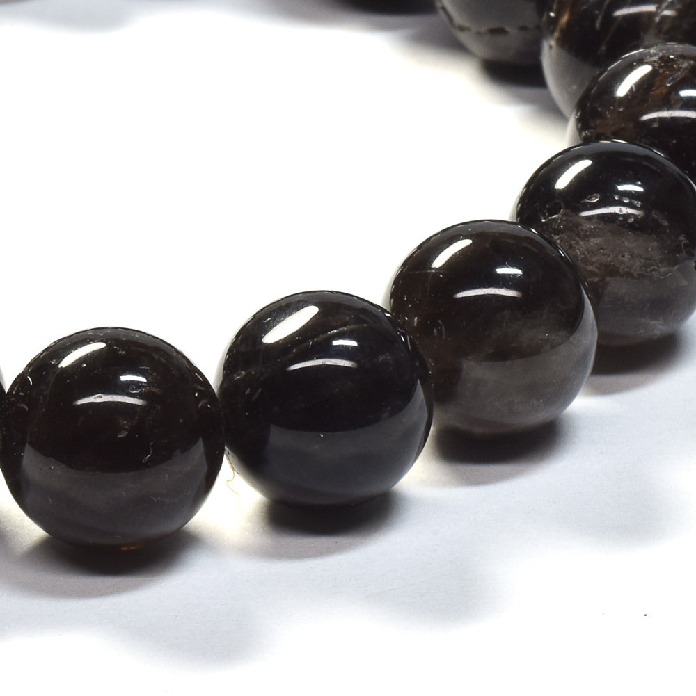 山梨県産 黒平黒水晶（草入り）ブレスレット 12mm #SB158