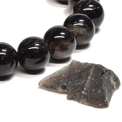 山梨県産 黒平黒水晶（草入り）ブレスレット 12mm #SB158