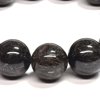 [鑑別付]ブラックルチルクォーツ ブレスレット 14.5mm #SB180