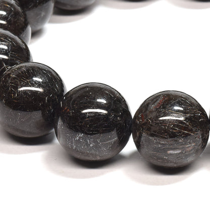 [鑑別付]ブラックルチルクォーツ ブレスレット 14.5mm #SB180