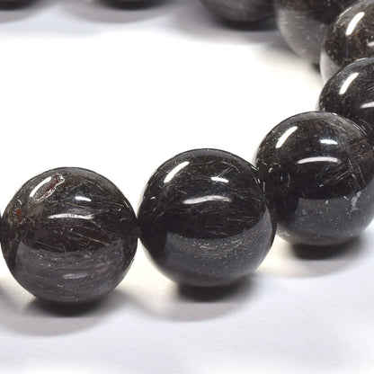 [鑑別付]ブラックルチルクォーツ ブレスレット 14.5mm #SB180