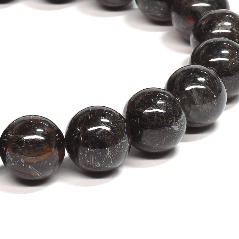 [鑑別付]ブラックルチルクォーツ ブレスレット 10mm #SB181