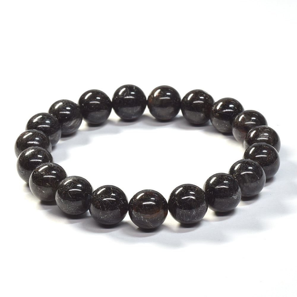 [鑑別付]ブラックルチルクォーツ ブレスレット 10mm #SB181