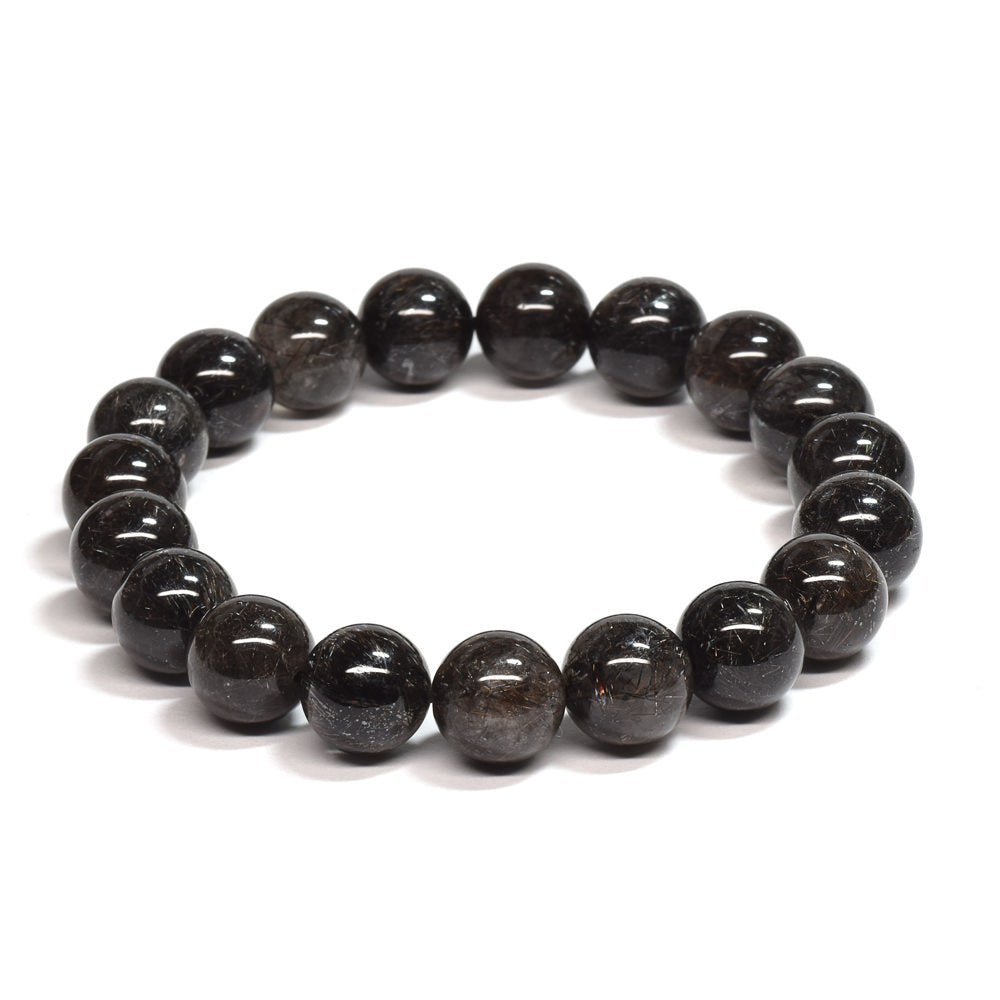[鑑別付]ブラックルチルクォーツ ブレスレット 10mm #SB182