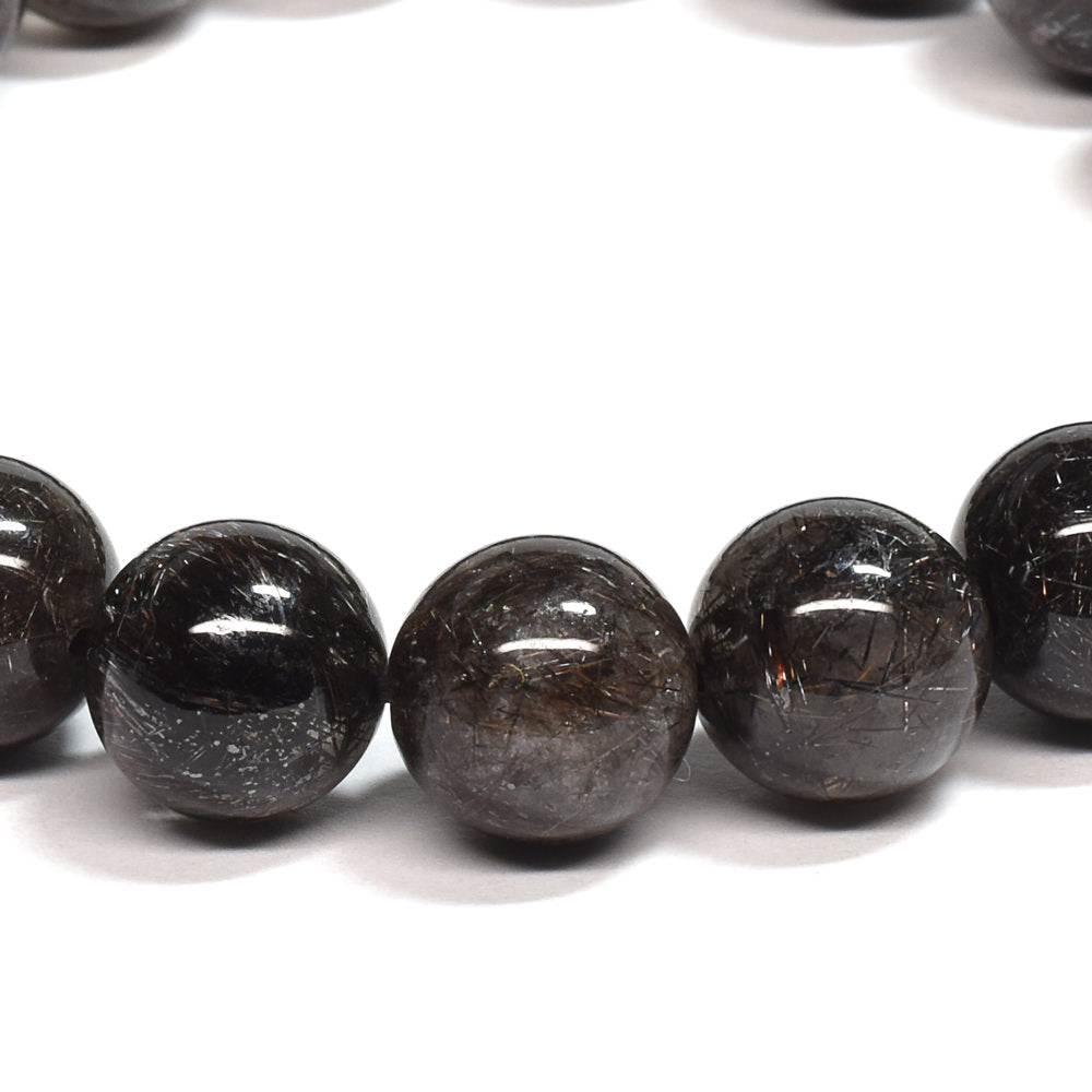 [鑑別付]ブラックルチルクォーツ ブレスレット 10mm #SB182