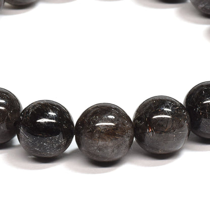 [鑑別付]ブラックルチルクォーツ ブレスレット 10mm #SB182