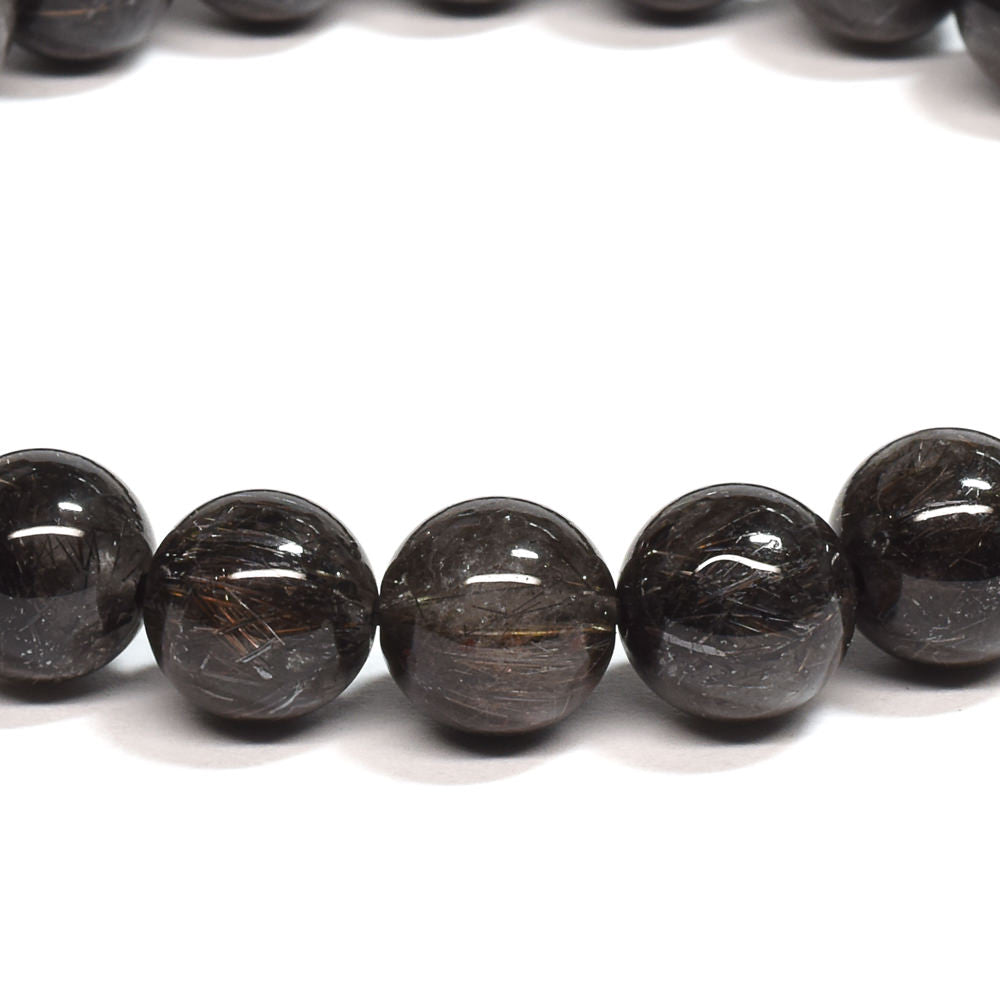 [鑑別付]ブラックルチルクォーツ ブレスレット 8.5mm #SB183