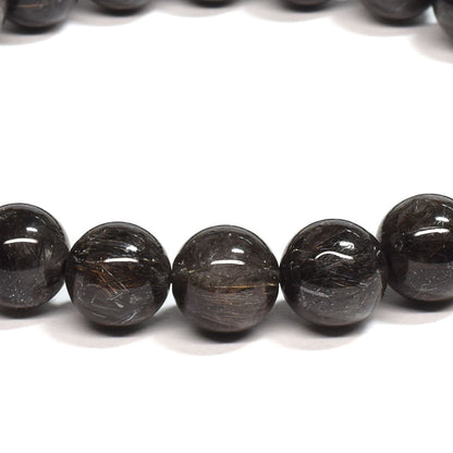 [鑑別付]ブラックルチルクォーツ ブレスレット 8.5mm #SB183