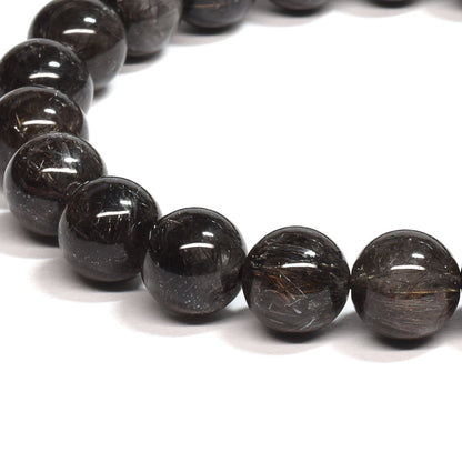 [鑑別付]ブラックルチルクォーツ ブレスレット 8.5mm #SB183