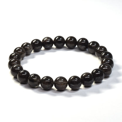 [鑑別付]ブラックルチルクォーツ ブレスレット 8.5mm #SB183
