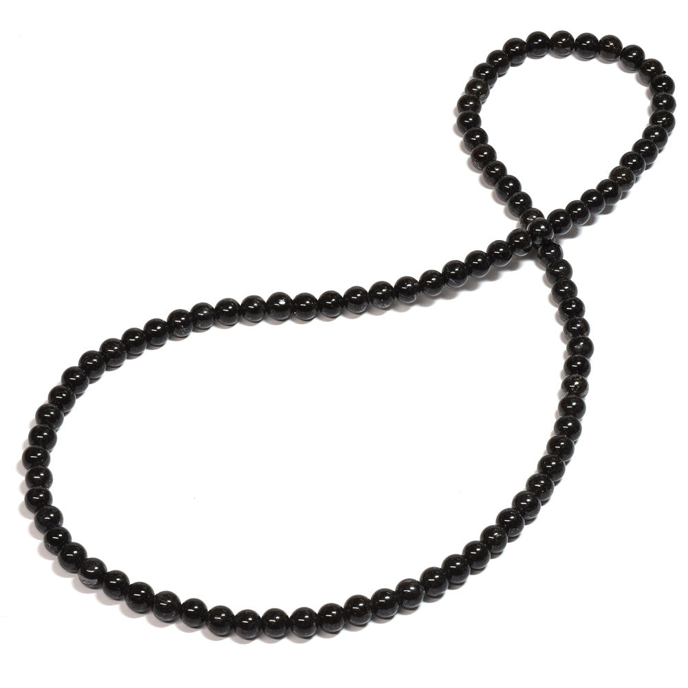 [鑑別付]ブラックルチルクォーツ 三連ブレスレット 6.5mm #SB185