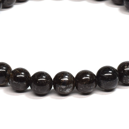[鑑別付]ブラックルチルクォーツ ブレスレット 6.5mm #SB186