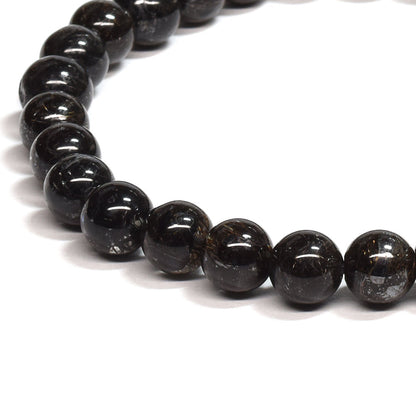 [鑑別付]ブラックルチルクォーツ ブレスレット 6.5mm #SB186
