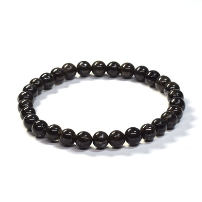 [鑑別付]ブラックルチルクォーツ ブレスレット 6.5mm #SB186