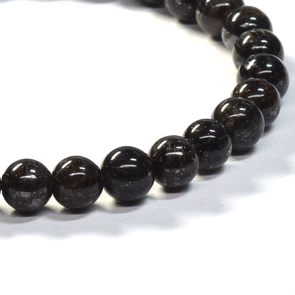 [鑑別付]ブラックルチルクォーツ ブレスレット 6.5mm #SB186