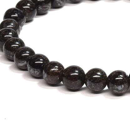 [鑑別付]ブラックルチルクォーツ ブレスレット 6.5mm #SB197