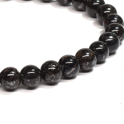 [鑑別付]ブラックルチルクォーツ ブレスレット 6.5mm #SB197