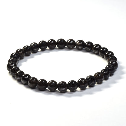 [鑑別付]ブラックルチルクォーツ ブレスレット 6.5mm #SB197
