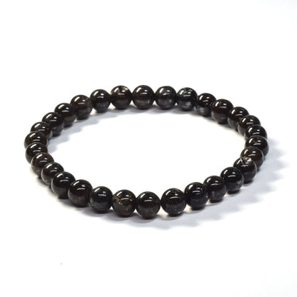 [鑑別付]ブラックルチルクォーツ ブレスレット 6.5mm #SB198