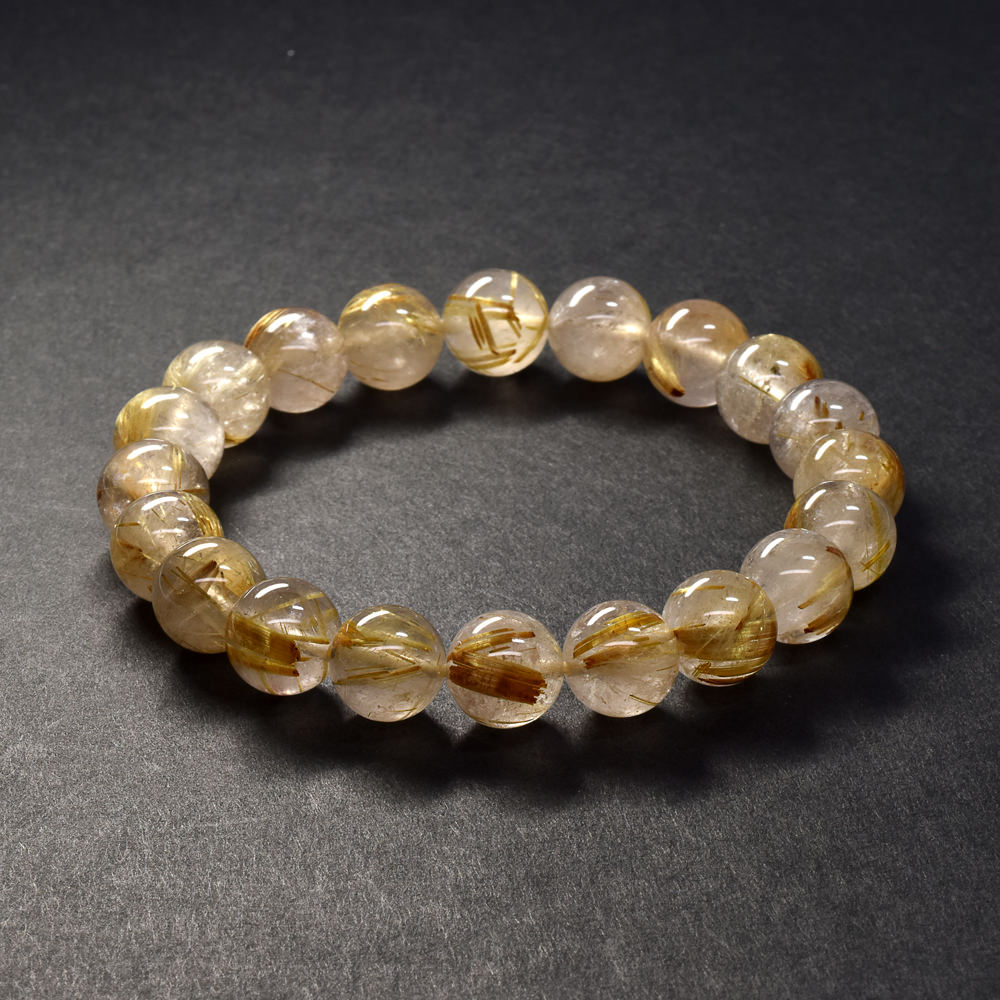 ゴールドルチルクォーツ ブレスレット 9.5mm #SC009
