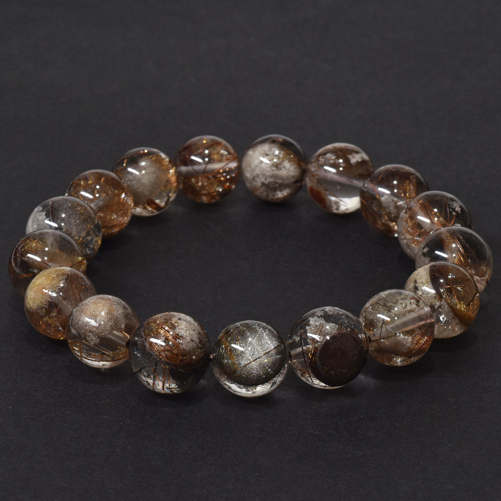 ルチルクォーツ(ガーデン&スター入り) ブレスレット 11.5-13mm #SC098
