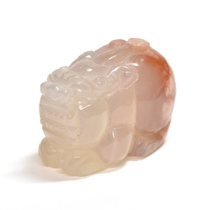 サクラアゲート 貔貅  彫刻置物 36.5x22x23.3mm #SD048