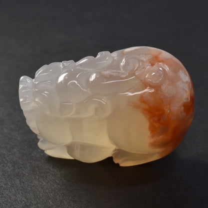 サクラアゲート 貔貅  彫刻置物 36.5x22x23.3mm #SD048