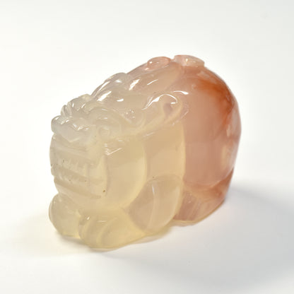 サクラアゲート 貔貅  彫刻置物 36.5x22x23.3mm #SD048